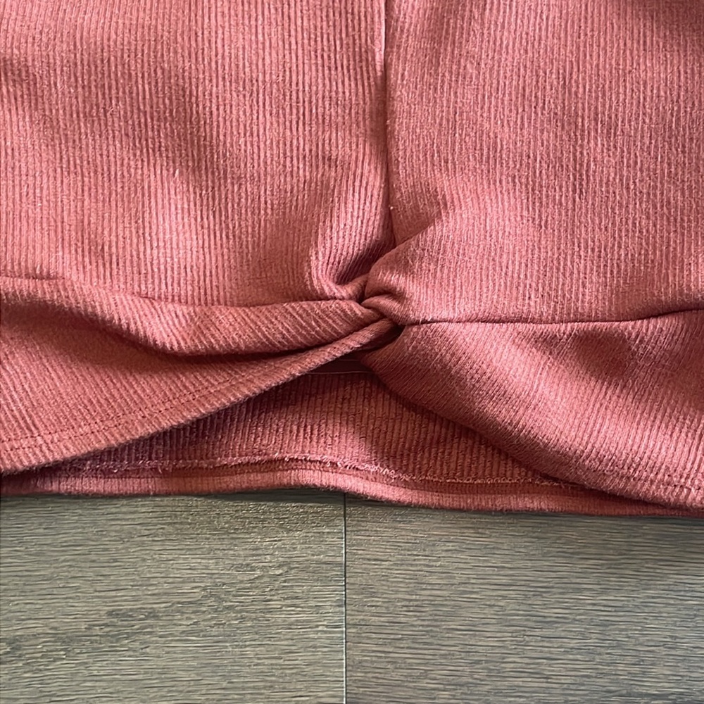 Fabletics Orange Cloud Seamless Knotted Midi Bra … - image 3